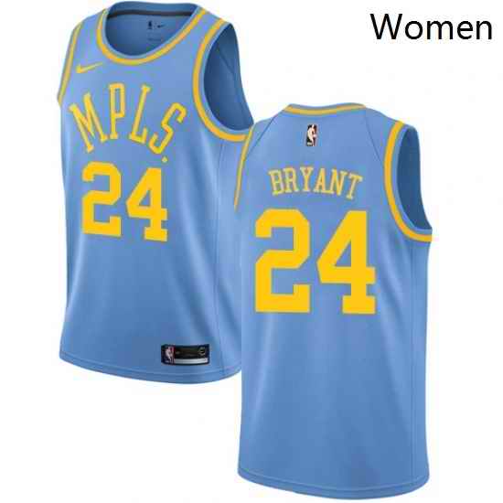 Womens Nike Los Angeles Lakers 24 Kobe Bryant Swingman Blue Hardwood Classics NBA Jersey